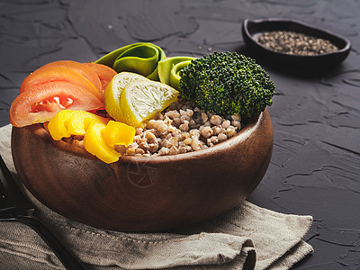 植物布丁碗胡椒排毒种子彩虹食物饮食营养午餐蔬菜早餐背景图片