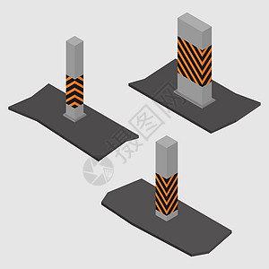 一组混凝土柱和插图坡道建筑学剪贴警告大理石网络障碍建筑材料艺术图片