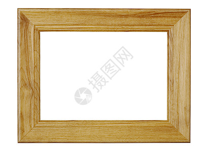白色与剪切路径隔绝的木制木制手工艺摄影框架图片
