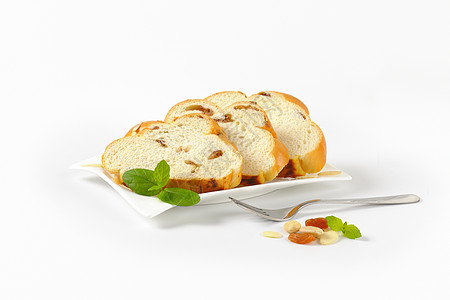 甜甜的面条面包片面包葡萄干食物杏仁沙拉酵母美食图片