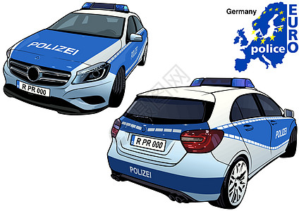 德国警车车辆逮捕力量公路闪光灯交通安全巡警汽车交警图片