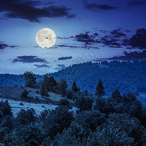 山边草原上的围栏 夜间在山上栅栏小路蓝色季节爬坡场地阴霾地球戏剧性旅行图片