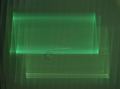 3D 以绿色波的抽象分形转换背景图片