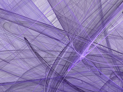 3D 以抽象的分形和浅紫弯曲线与波进行三维转换图片