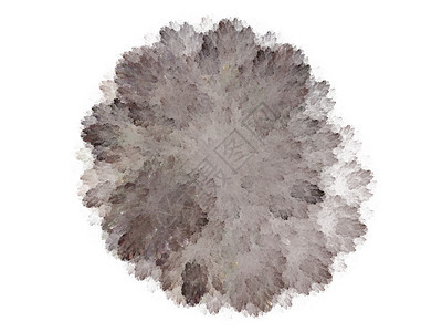 抽象分形灰色花卉图案笔画刷子渲染白色背景图片