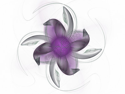3D 渲染与灰色紫色抽象分形与精致 flowe背景图片