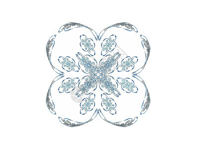 抽象分形蓝色花朵模式单元灰色插图样本白色渲染背景图片