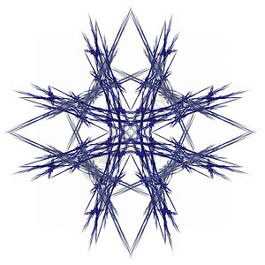 带有深蓝色图案的抽象分形单元渲染星星雪花插图蓝色白色样本背景图片