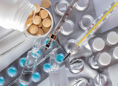 各种药品和注射器的科学保健医疗诊所帮助制药卫生药物治愈抗生素图片