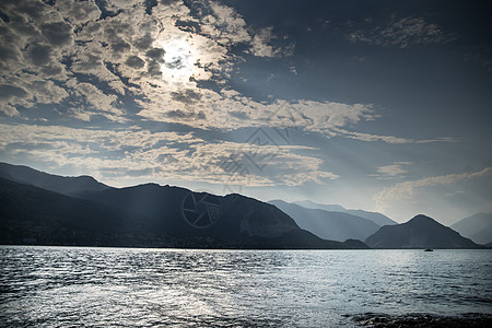 意大利湖日落假期浪漫主义者山脉旅游天空旅行图片