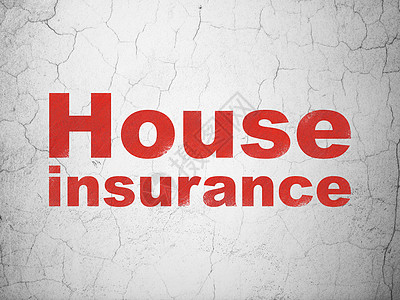 保险概念 墙壁背景的房保住房保险插图投保人房子古董膏药事故水泥合同政策风险图片