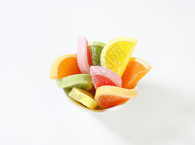 糖涂花果冻糖果橙子涂层水果味道食物口香糖红色软糖甜点高架图片