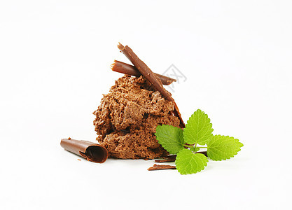 巧克力穆斯卷发冰淇淋棕色奶油甜点图片