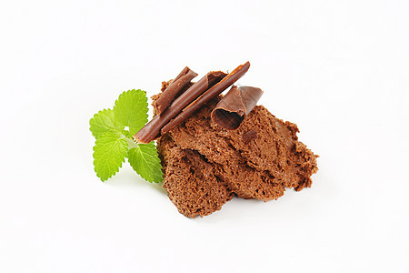 巧克力穆斯棕色冰淇淋卷发奶油甜点图片
