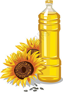 向日葵油瓶食物饮食种子养分农业瓶子健康液体插图烹饪图片