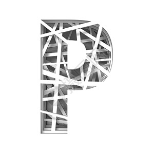 剪纸字体字母 P 3插图装饰雕刻创造力白色图案线条元素渲染设计图片