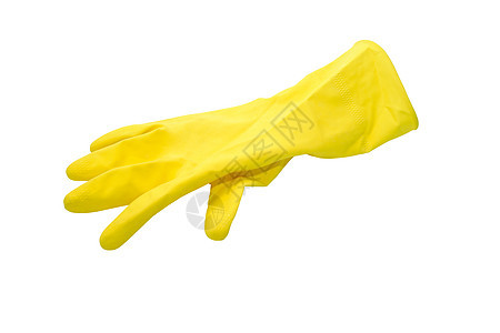 黄橡胶手套手指卫生宏观清洁工抹布清洁工作海绵擦洗厨房图片