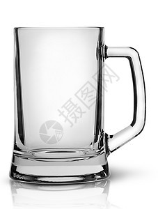 在前空啤酒杯杯子庆典水晶啤酒空白玻璃血管红色白色反射图片