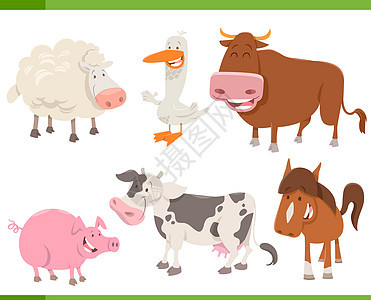 一套农场动物漫画角色集图片