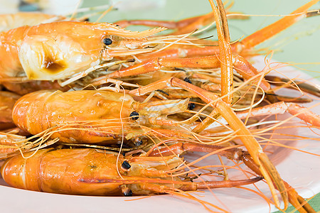 GRILED 巨江虾贝类美食香料龙虾餐厅海鲜橙子盘子食物动物图片