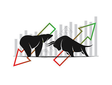股票市场趋势的牛市和熊市符号的向量 格罗图表艺术金融商业生长经济动物卡通片利润财富图片