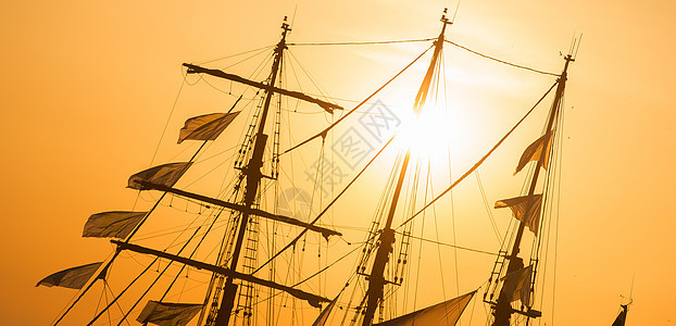 在游艇船上日落 帆船 帆船图片