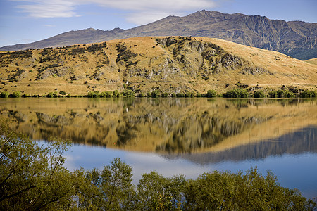 新西兰海耶斯湖天空风景旅游反射场景图片