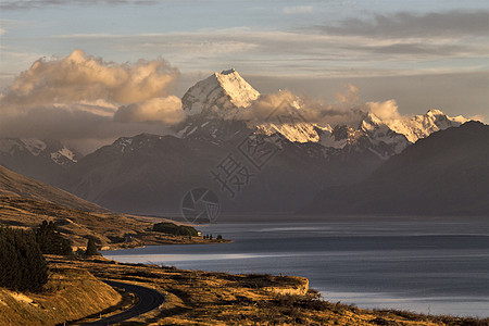新西兰 库克群岛山风景顶峰天空公园旅游冰川环境图片