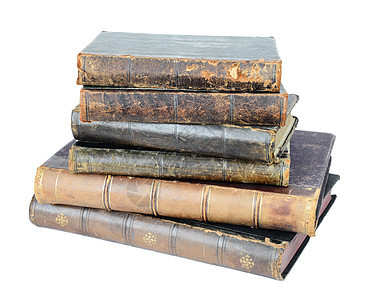 旧书堆皮革打印文档出版物档案数据文学法律脊柱古董图片