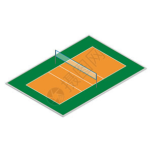 在等量 矢量说明中玩排球的字段图片