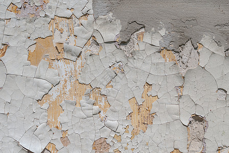 混凝土墙 有旧石膏片 白色背景 纹理褐色石头艺术灰色建筑水泥合金黄色棕褐色图片