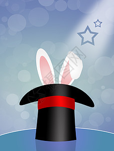 魔帽中的兔子耳朵展览插图帽子魔术师展示阴影图片