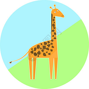 卡通彩色长颈鹿图标图片