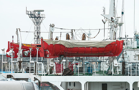 密封的船上救生艇运输危险生存情况海洋血管救援渡船红色船运图片