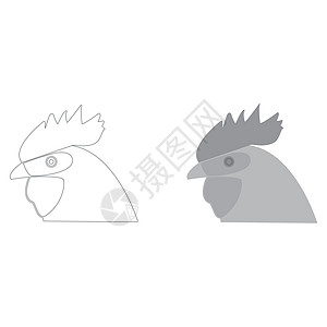龙头灰色图标贸易家禽动物鸡冠公鸡母鸡图片
