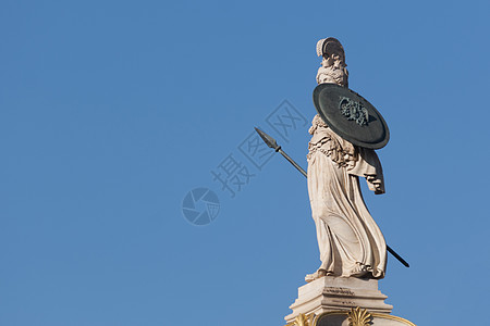 古典雅典娜大理石雕像头盔旅游首都艺术旅行国家柱子文化纪念碑雕塑图片