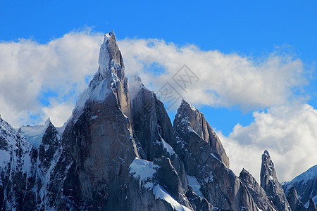 Cerro Torre山 阿根廷洛斯格拉西亚雷斯国家公园天空阳光山脉首脑全景国家岩石穿越荒野公园图片