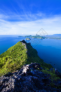 普拉丘普湾旅游蓝色太阳叶子岛屿山脉海景异国海滩情调图片