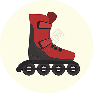 扁平的红色现代四轮溜冰鞋 ico图片