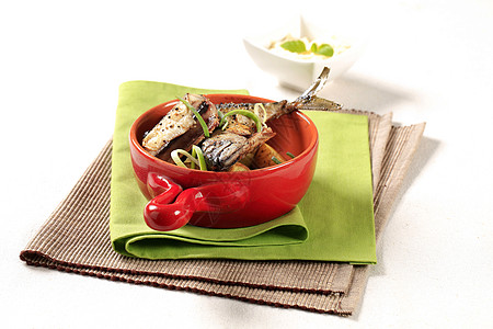 番茄竹薯土豆食物土豆美食红色营养餐巾盘子午餐制品绿色图片