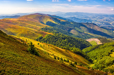 夏季喀尔巴阡山山脉山坡爬坡旅行环境天空旅游草地顶峰蓝色绿色图片