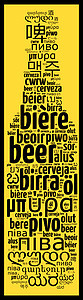 不同语言的啤酒单词饮料酿造国际酒吧英语枢轴世界标签背景图片