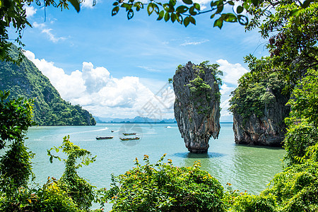 詹姆斯邦德岛旅行岩石热带旅游天堂石灰石海岸悬崖地标风景图片