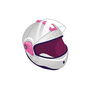 摩托车事故Whitw 和粉红色的摩托车头盔图标 用于 web 的摩托车或摩托车头盔矢量图标的插图 孤立在白色背景上插画
