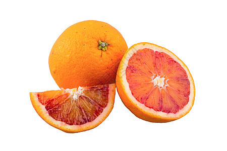 白色背景的新鲜橙色黄色圆形热带水果饮食橘子橙子食物图片