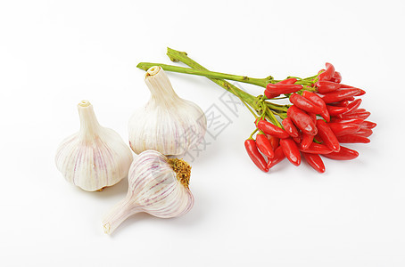 红辣椒和大蒜食物蔬菜鳞茎辣椒图片