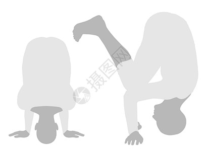 瑜伽 Pos 的插图女孩冥想女性数字眼镜蛇女士姿势身体健身房黑色图片