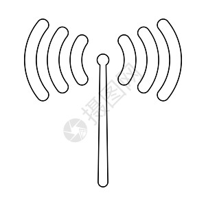 无线电信号显示黑色图标播送天线网站技术电脑互联网海浪网络数据电子图片