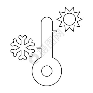 温度计黑色图标季节测量摄氏度太阳玻璃医疗卫生温度保健乐器图片