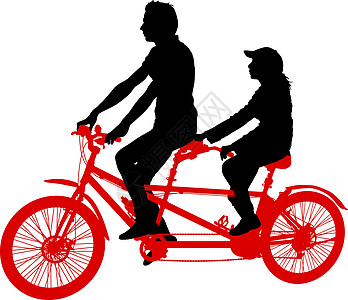 白色背景下双人自行车上两名运动员的剪影双胞胎合作古董运动旅行短跑夫妻艺术乐趣车辆图片